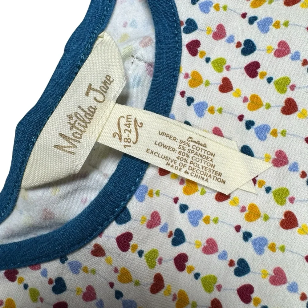 Matilda Jane Baby Girl’s Size 18-24 Months Heartstrings‎ Quilted Romper